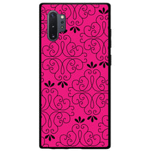 DistinctInk® Hard Plastic Snap-On Case for Apple iPhone or Samsung Galaxy - Neon Pink Black Floral Pattern