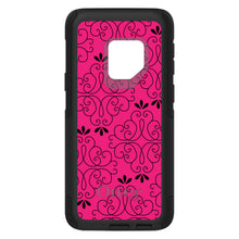 DistinctInk™ OtterBox Commuter Series Case for Apple iPhone or Samsung Galaxy - Neon Pink Black Floral Pattern