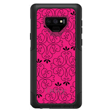 DistinctInk™ OtterBox Commuter Series Case for Apple iPhone or Samsung Galaxy - Neon Pink Black Floral Pattern