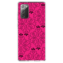 DistinctInk® Clear Shockproof Hybrid Case for Apple iPhone / Samsung Galaxy / Google Pixel - Neon Pink Black Floral Pattern