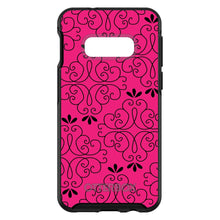 DistinctInk™ OtterBox Symmetry Series Case for Apple iPhone / Samsung Galaxy / Google Pixel - Neon Pink Black Floral Pattern