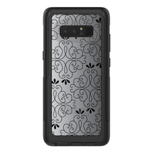 DistinctInk™ OtterBox Commuter Series Case for Apple iPhone or Samsung Galaxy - Black White Fade Black Floral Pattern