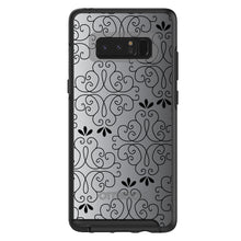 DistinctInk™ OtterBox Symmetry Series Case for Apple iPhone / Samsung Galaxy / Google Pixel - Black White Fade Black Floral Pattern
