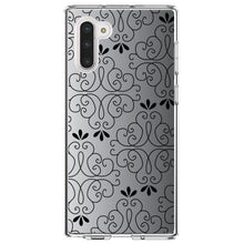 DistinctInk® Clear Shockproof Hybrid Case for Apple iPhone / Samsung Galaxy / Google Pixel - Black White Fade Black Floral Pattern