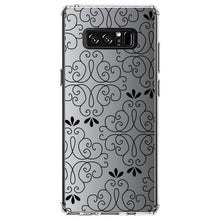 DistinctInk® Clear Shockproof Hybrid Case for Apple iPhone / Samsung Galaxy / Google Pixel - Black White Fade Black Floral Pattern