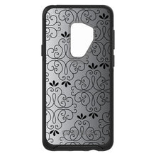DistinctInk™ OtterBox Symmetry Series Case for Apple iPhone / Samsung Galaxy / Google Pixel - Black White Fade Black Floral Pattern