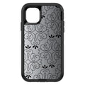 Black White Fade Black Floral Pattern OtterBox Defender Case for iPhone & Galaxy, view 2