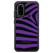 DistinctInk™ OtterBox Defender Series Case for Apple iPhone / Samsung Galaxy / Google Pixel - Black Purple Zebra Skin Stripes