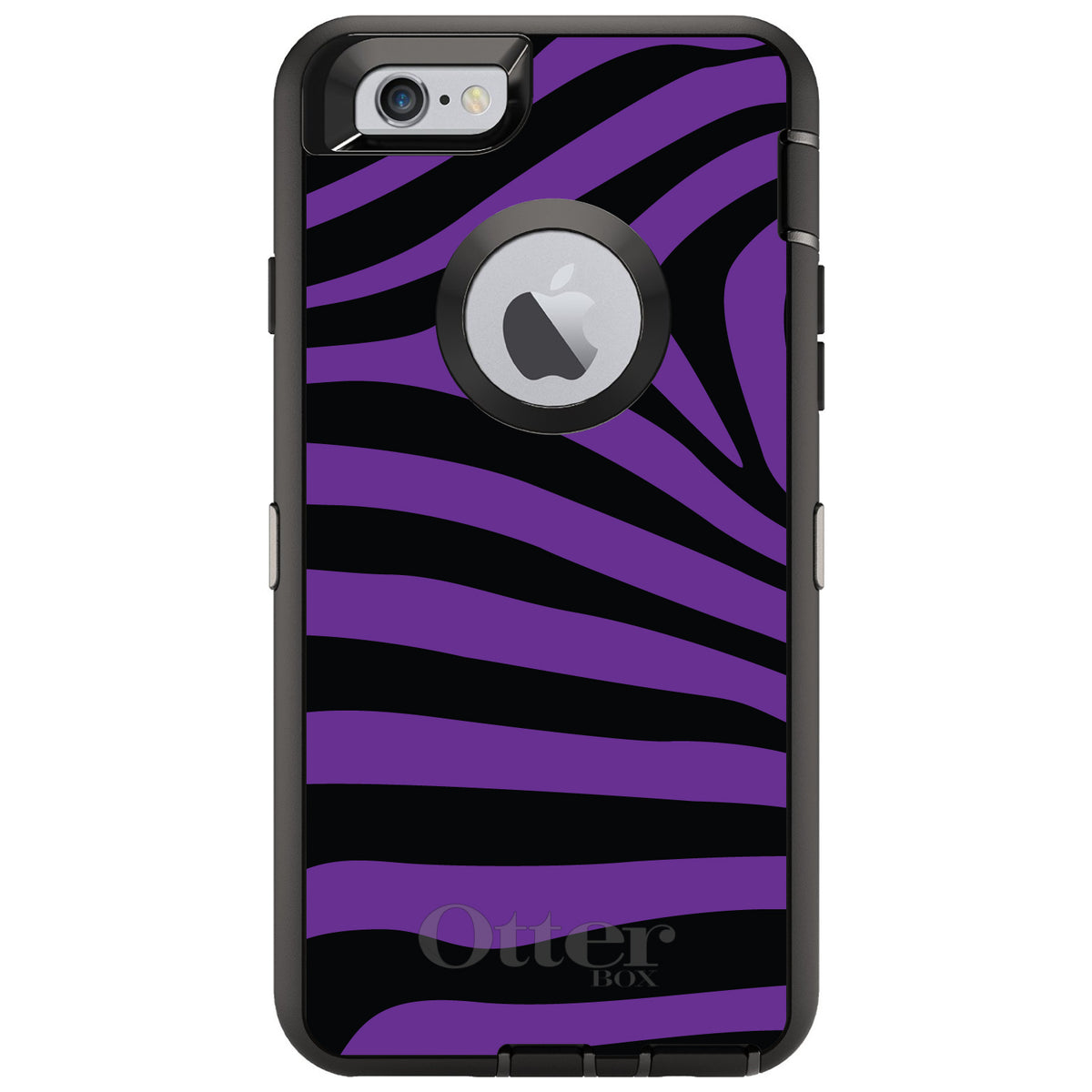 Black Purple Zebra Skin Stripes OtterBox Defender Case for iPhone & Galaxy, view 4