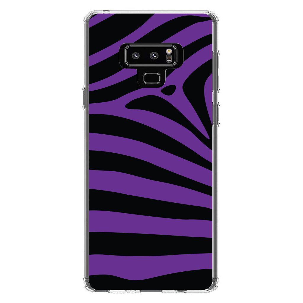 Black Purple Zebra Skin Stripes Clear Shockproof iPhone Case, view 11