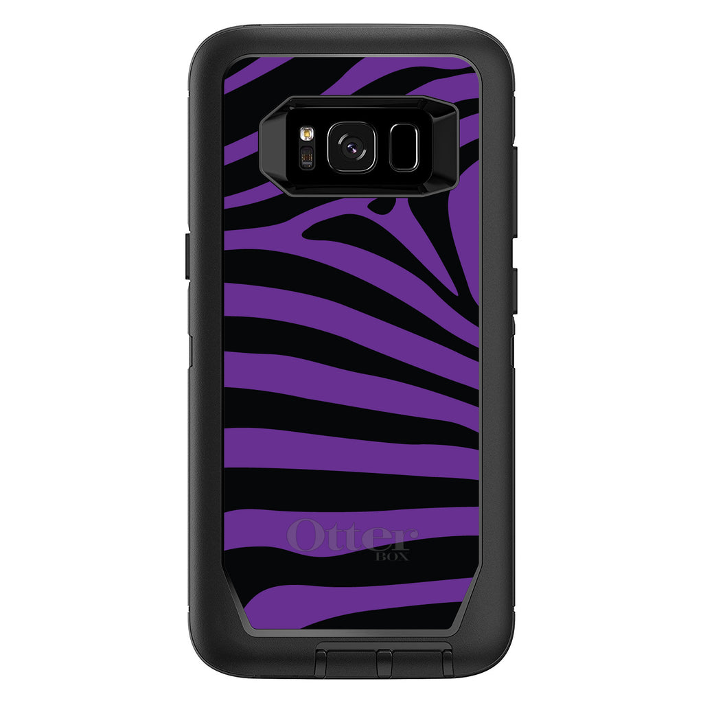 Black Purple Zebra Skin Stripes OtterBox Defender Case for iPhone & Galaxy, view 9