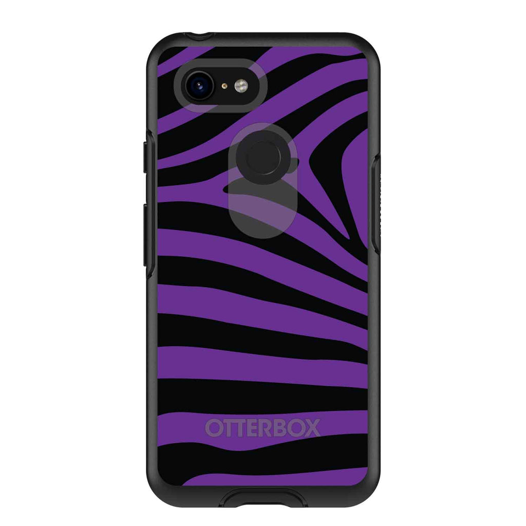 Black Purple Zebra Skin Stripes OtterBox Symmetry Case for iPhone & Galaxy, view 15