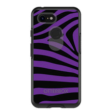 DistinctInk™ OtterBox Symmetry Series Case for Apple iPhone / Samsung Galaxy / Google Pixel - Black Purple Zebra Skin Stripes