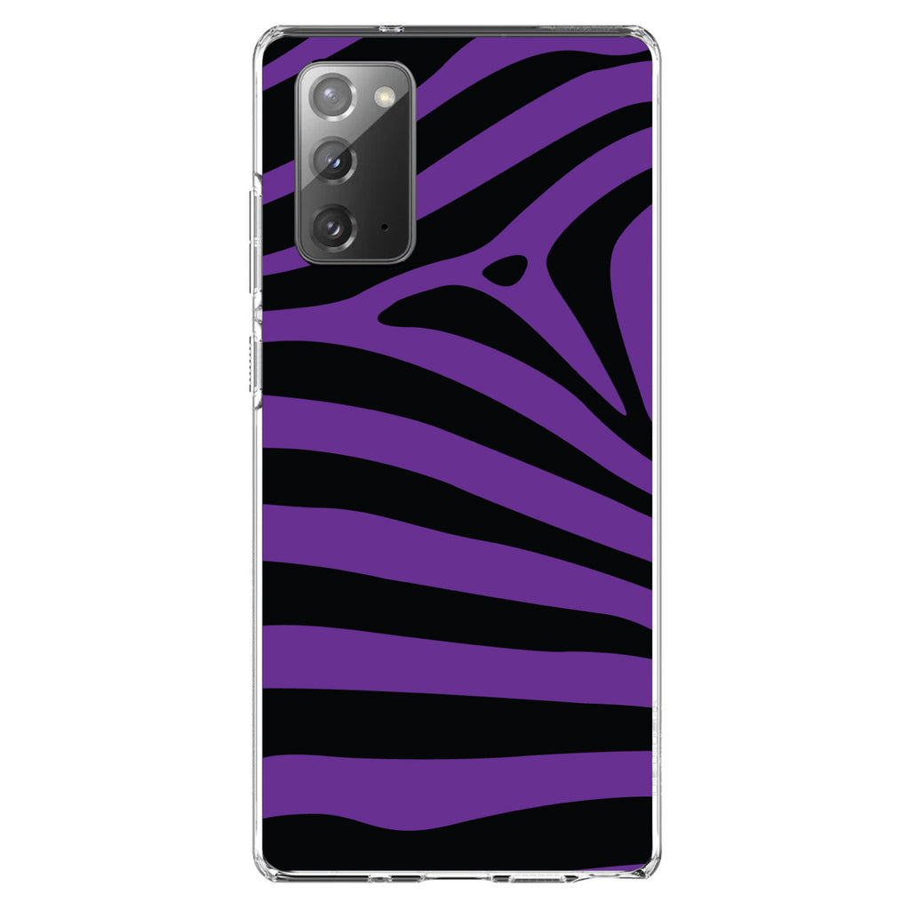 Black Purple Zebra Skin Stripes Clear Shockproof iPhone Case, view 7