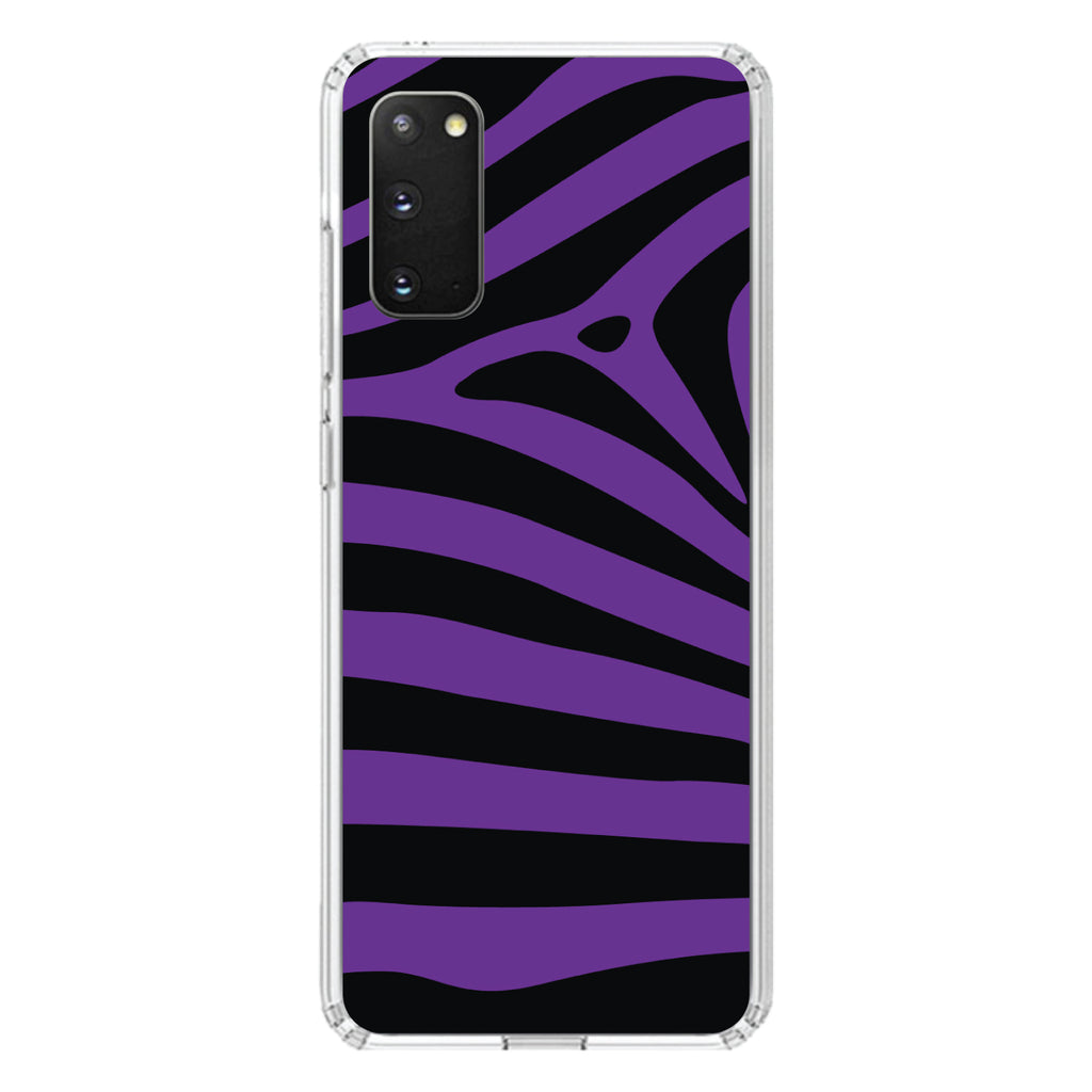 Black Purple Zebra Skin Stripes Clear Shockproof iPhone Case, view 13