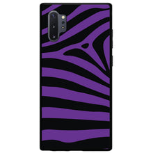 DistinctInk® Hard Plastic Snap-On Case for Apple iPhone or Samsung Galaxy - Black Purple Zebra Skin Stripes