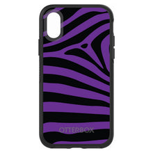 DistinctInk™ OtterBox Symmetry Series Case for Apple iPhone / Samsung Galaxy / Google Pixel - Black Purple Zebra Skin Stripes