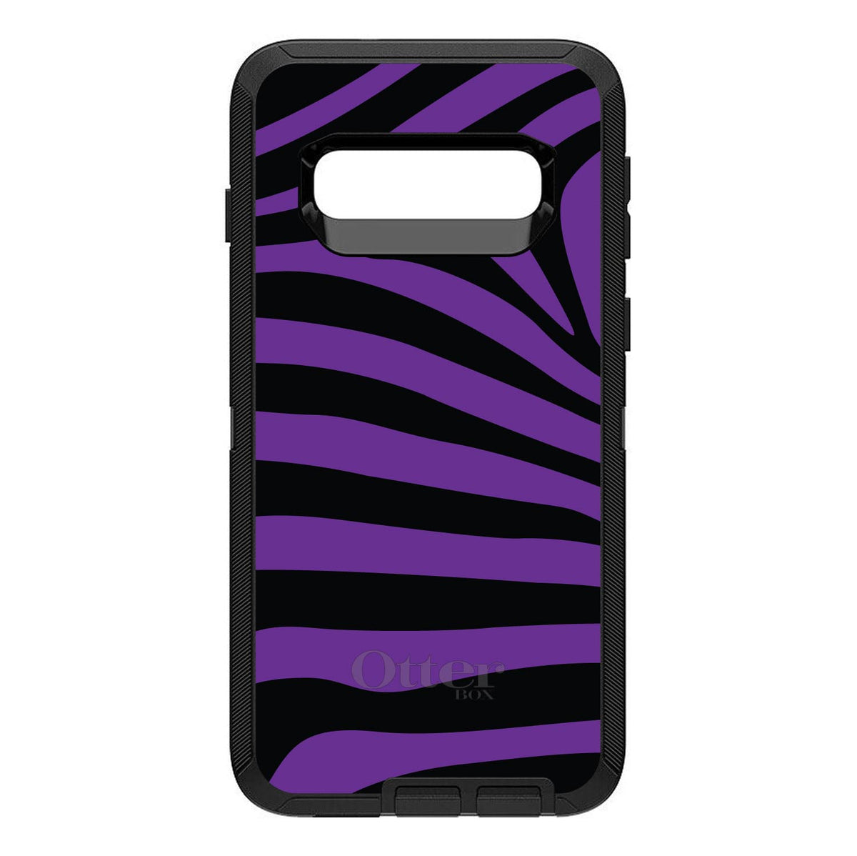 Black Purple Zebra Skin Stripes OtterBox Defender Case for iPhone & Galaxy, view 6