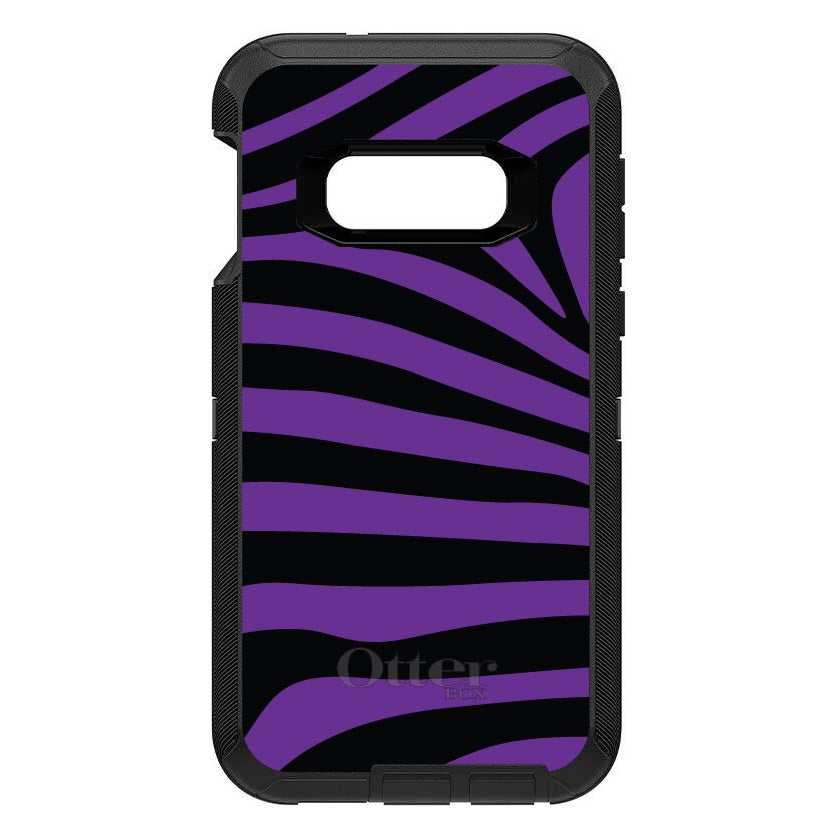 Black Purple Zebra Skin Stripes OtterBox Defender Case for iPhone & Galaxy, view 7