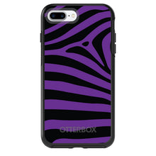 DistinctInk™ OtterBox Symmetry Series Case for Apple iPhone / Samsung Galaxy / Google Pixel - Black Purple Zebra Skin Stripes