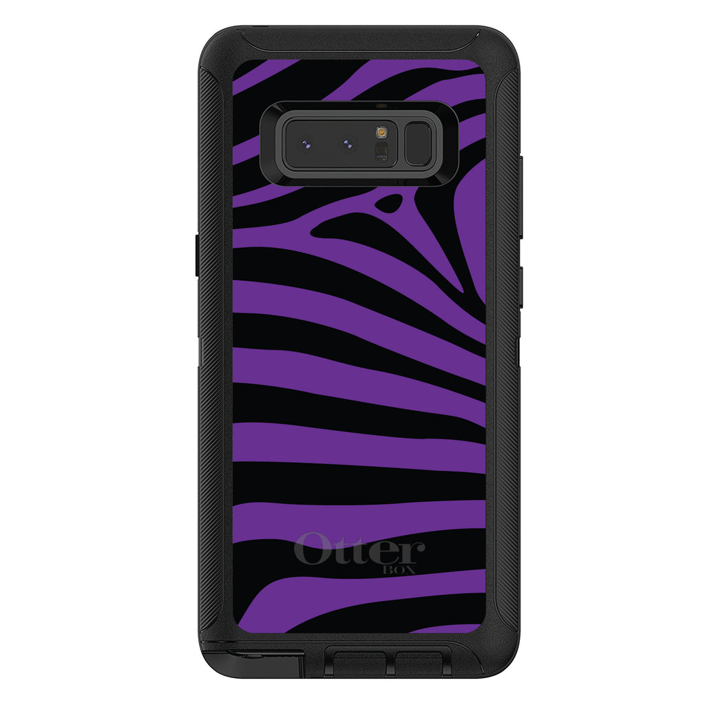 Black Purple Zebra Skin Stripes OtterBox Defender Case for iPhone & Galaxy, view 14