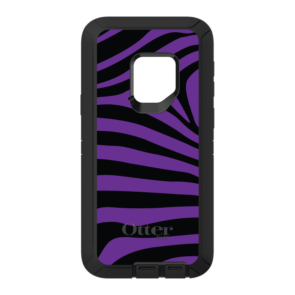 Black Purple Zebra Skin Stripes OtterBox Defender Case for iPhone & Galaxy, view 8