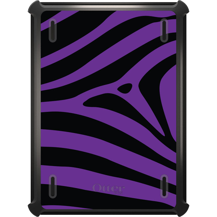 DistinctInk™ OtterBox Defender Series Case for Apple iPad / iPad Pro / iPad Air / iPad Mini - Black Purple Zebra Skin Stripes