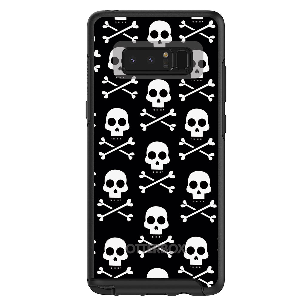 Black White Skulls Pattern OtterBox Symmetry Case for iPhone & Galaxy, view 14