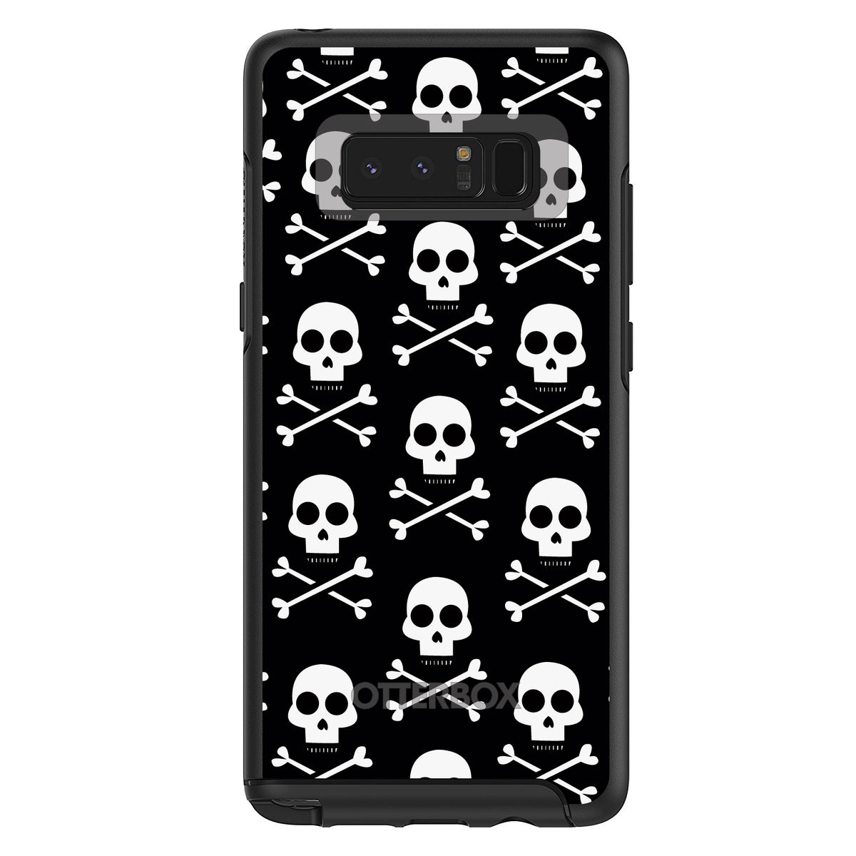 Black White Skulls Pattern OtterBox Symmetry Case for iPhone & Galaxy, view 14