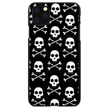 DistinctInk® Hard Plastic Snap-On Case for Apple iPhone or Samsung Galaxy - Black White Skulls Pattern