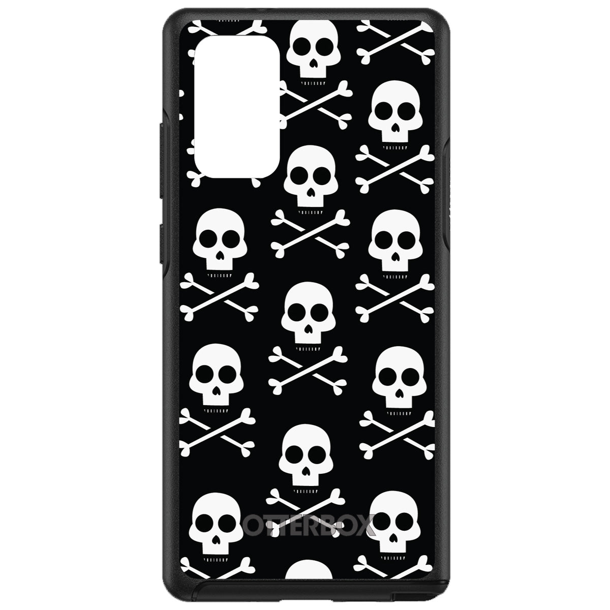 Black White Skulls Pattern OtterBox Symmetry Case for iPhone & Galaxy, view 10