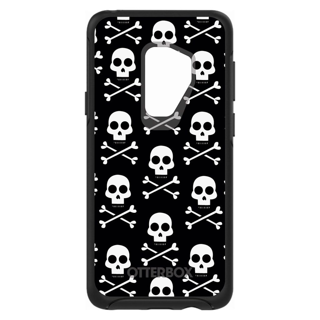 Black White Skulls Pattern OtterBox Symmetry Case for iPhone & Galaxy, view 9