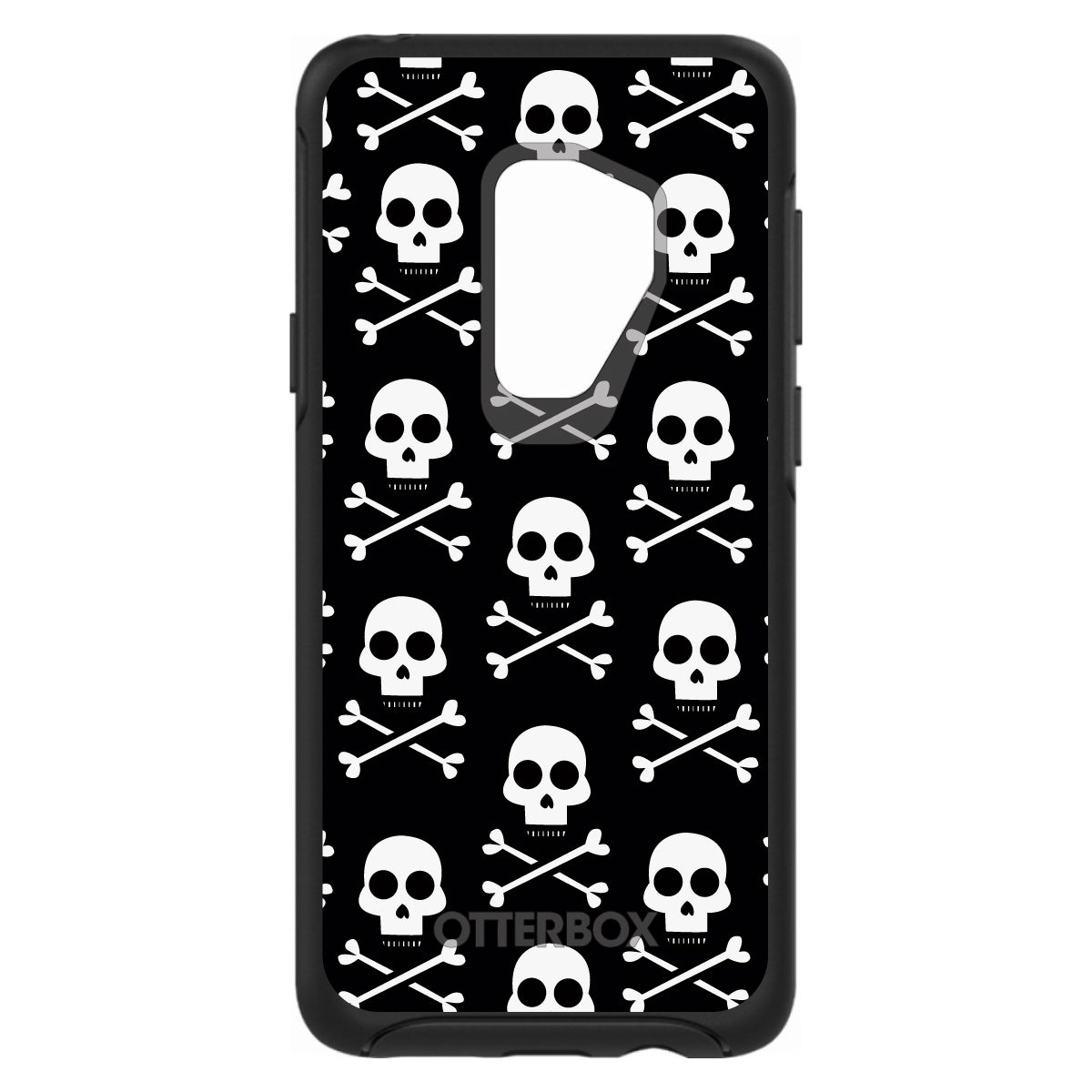 Black White Skulls Pattern OtterBox Symmetry Case for iPhone & Galaxy, view 9