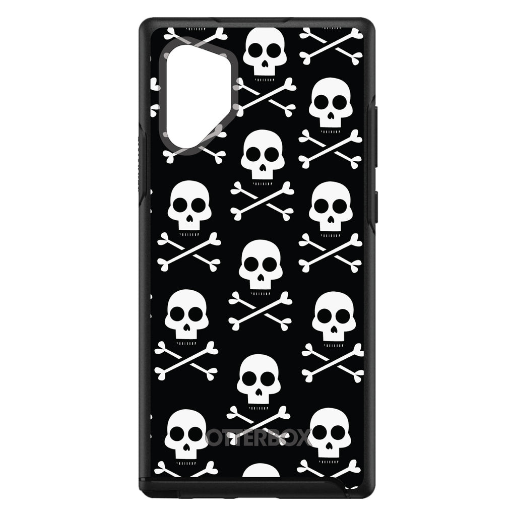 Black White Skulls Pattern OtterBox Symmetry Case for iPhone & Galaxy, view 11