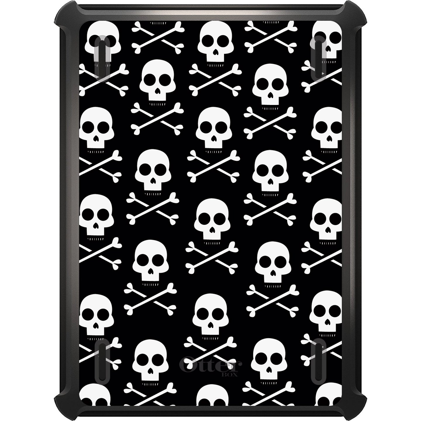 DistinctInk™ OtterBox Defender Series Case for Apple iPad / iPad Pro / iPad Air / iPad Mini - Black White Skulls Pattern