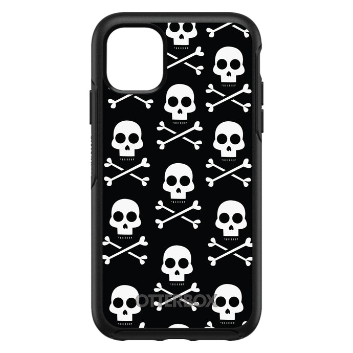 DistinctInk™ OtterBox Symmetry Series Case for Apple iPhone / Samsung Galaxy / Google Pixel - Black White Skulls Pattern