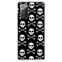DistinctInk® Clear Shockproof Hybrid Case for Apple iPhone / Samsung Galaxy / Google Pixel - Black White Skulls Pattern