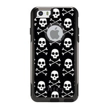 DistinctInk™ OtterBox Commuter Series Case for Apple iPhone or Samsung Galaxy - Black White Skulls Pattern
