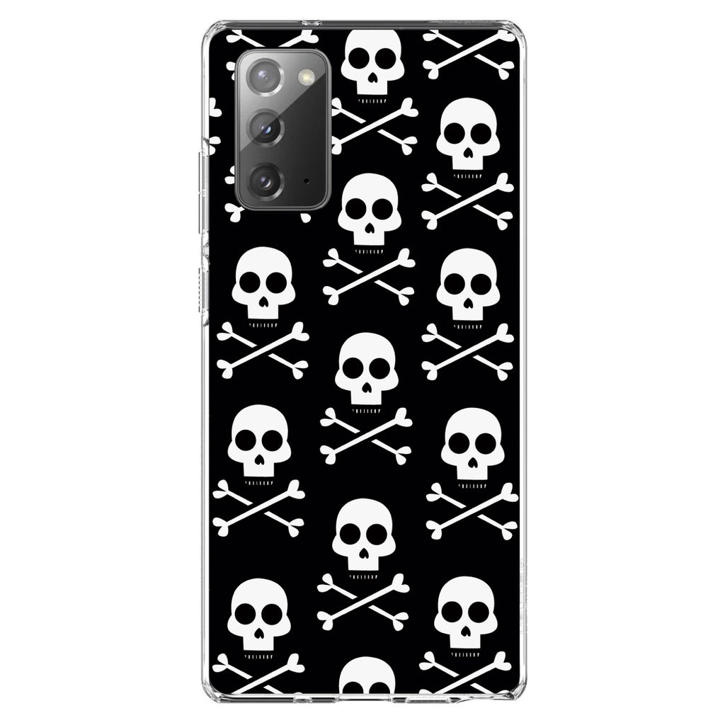 Black White Skulls Pattern Clear Shockproof iPhone Case, view 8