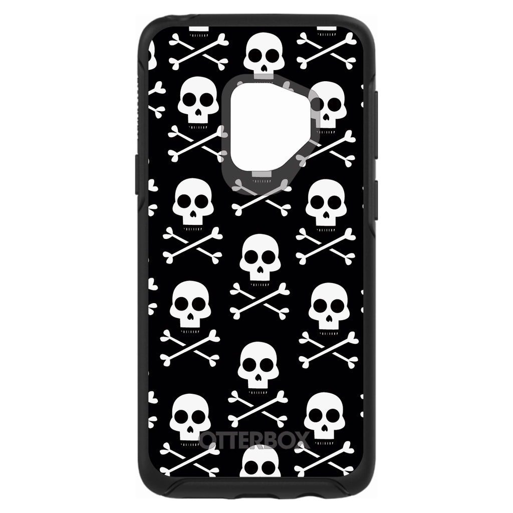 Black White Skulls Pattern OtterBox Symmetry Case for iPhone & Galaxy, view 8