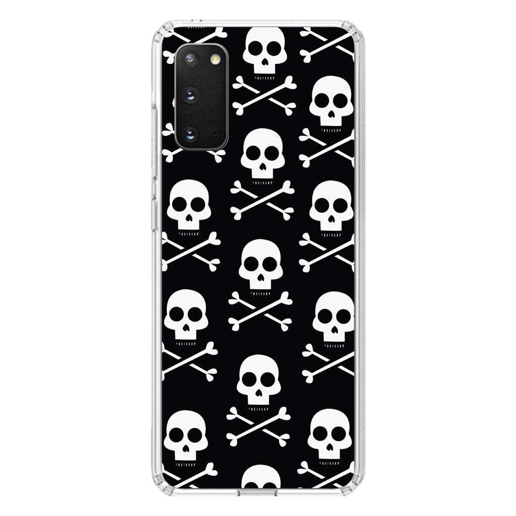 Black White Skulls Pattern Clear Shockproof iPhone Case, view 15