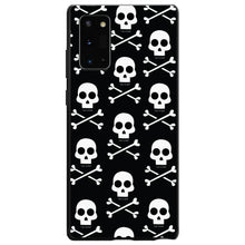 DistinctInk® Hard Plastic Snap-On Case for Apple iPhone or Samsung Galaxy - Black White Skulls Pattern