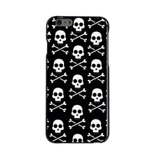 DistinctInk® Hard Plastic Snap-On Case for Apple iPhone or Samsung Galaxy - Black White Skulls Pattern
