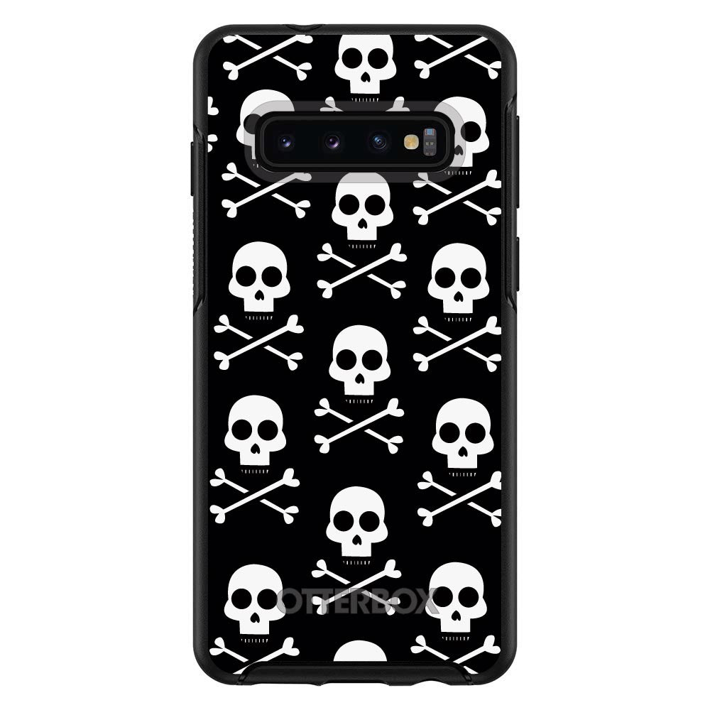 Black White Skulls Pattern OtterBox Symmetry Case for iPhone & Galaxy, view 6