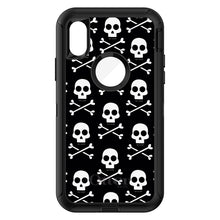 DistinctInk™ OtterBox Defender Series Case for Apple iPhone / Samsung Galaxy / Google Pixel - Black White Skulls Pattern