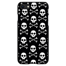 DistinctInk® Hard Plastic Snap-On Case for Apple iPhone or Samsung Galaxy - Black White Skulls Pattern