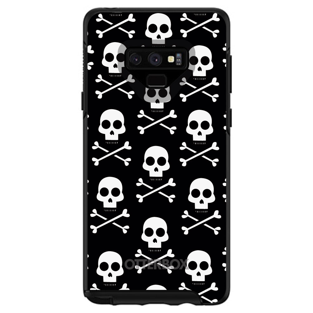 Black White Skulls Pattern OtterBox Symmetry Case for iPhone & Galaxy, view 13