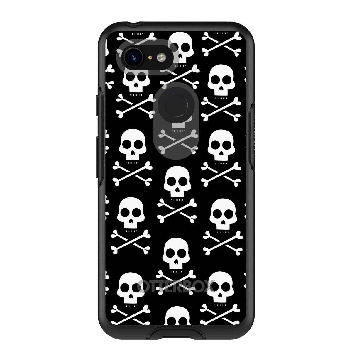 Black White Skulls Pattern OtterBox Symmetry Case for iPhone & Galaxy, view 15