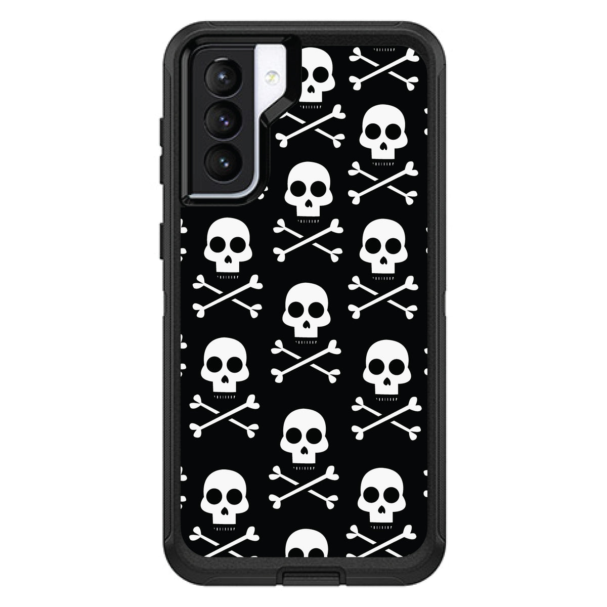 Black White Skulls Pattern OtterBox Defender Case for iPhone & Galaxy, view 6