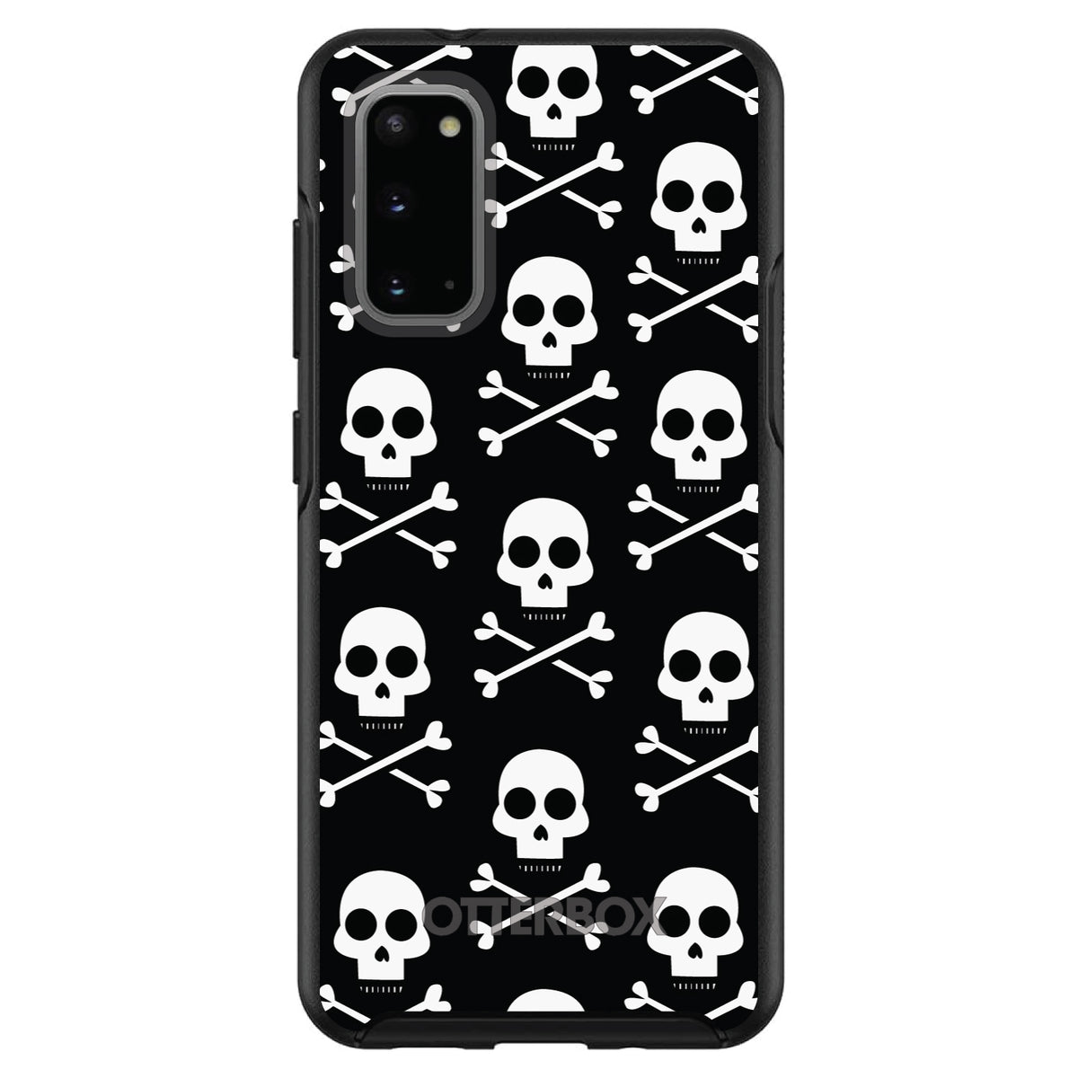 Black White Skulls Pattern OtterBox Symmetry Case for iPhone & Galaxy, view 5